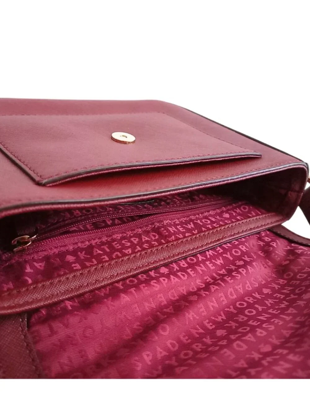 Kate Spade Laurel Way Saffiano Leather Flap Crossbody Bag - Burgundy